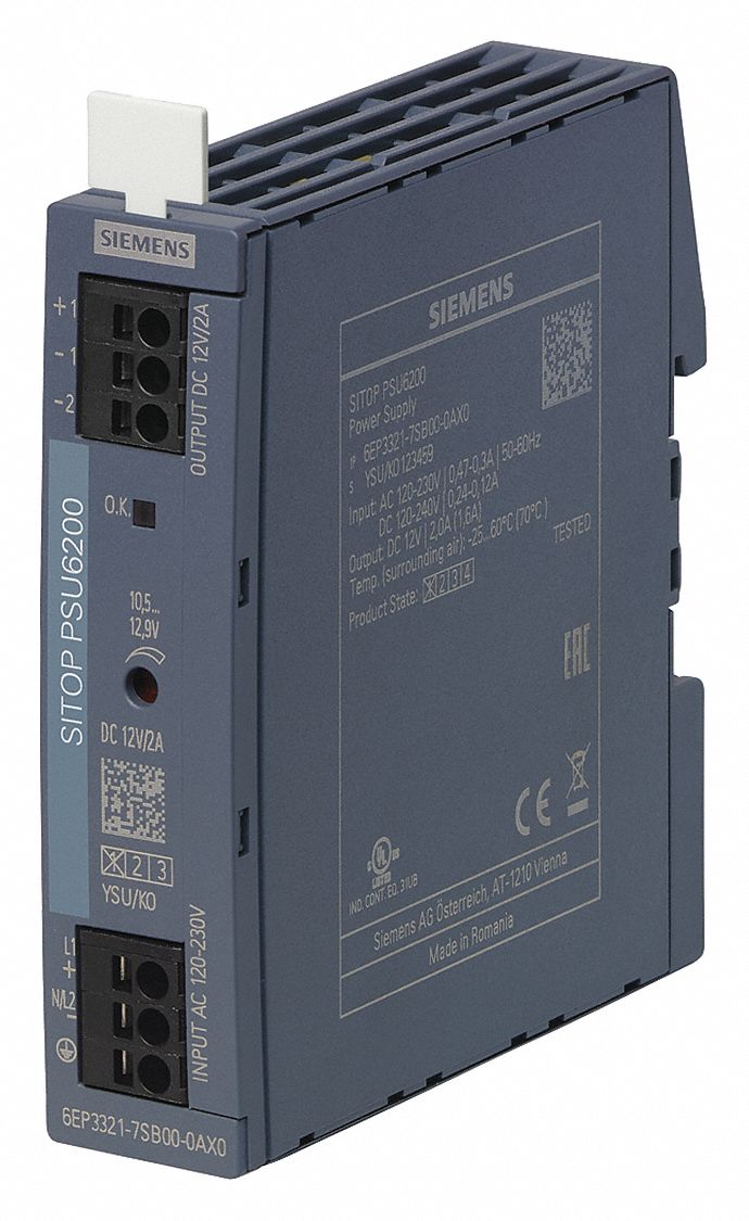 Stabilized Power Supply: DIN Rail, 28.5 W Output Power - Rated, 2 A Current - Output