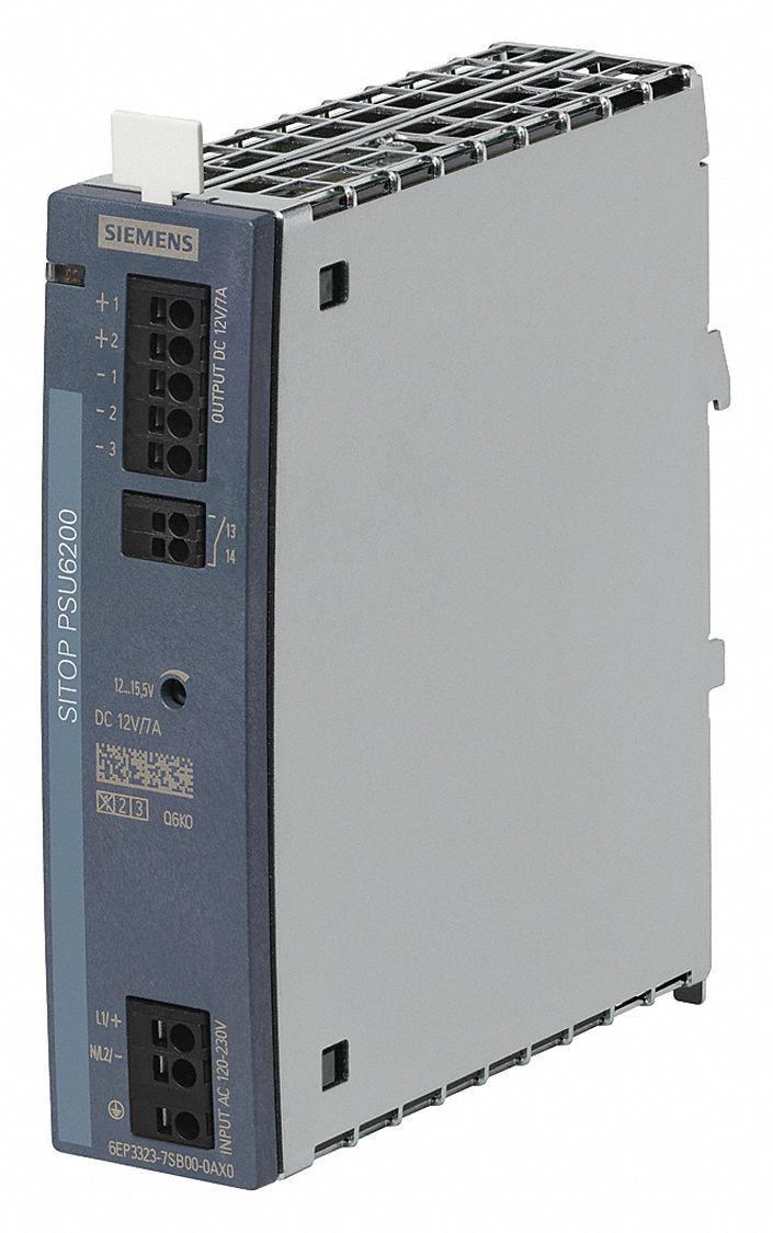 Stabilized Power Supply: DIN Rail, 84 W Output Power - Rated, 7 A Current - Output, Metal