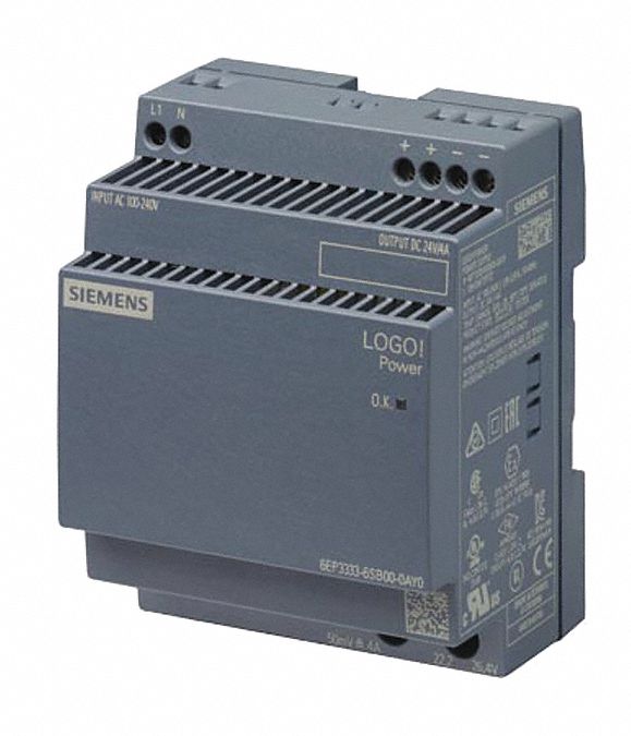 Stabilized Power Supply: DIN Rail, 96 W Output Power - Rated, 4 A Current - Output, Plastic