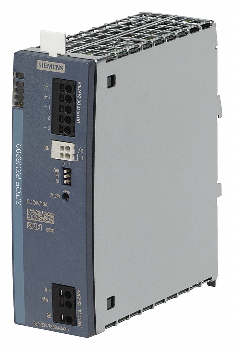 SIEMENS, DIN Rail, 240 W Output Power - Rated, Stabilized