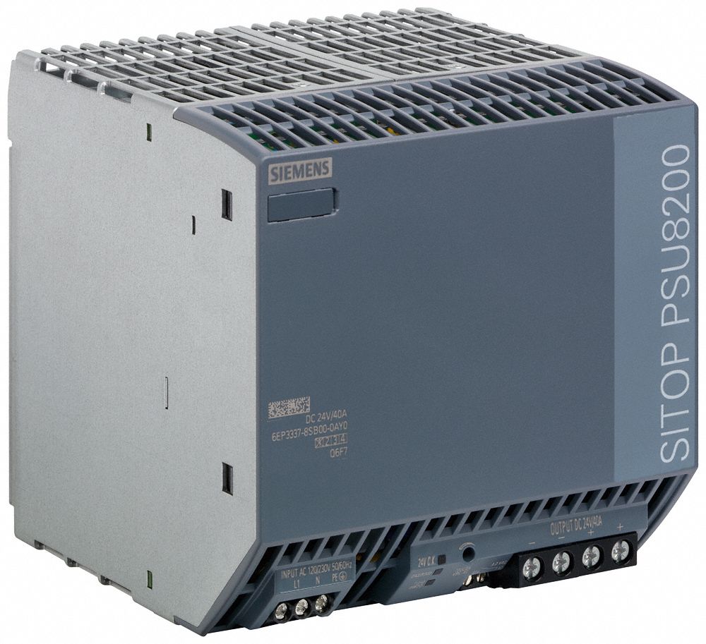 Stabilized Power Supply: DIN Rail, 960 W Output Power - Rated, 40 A Current - Output, Metal