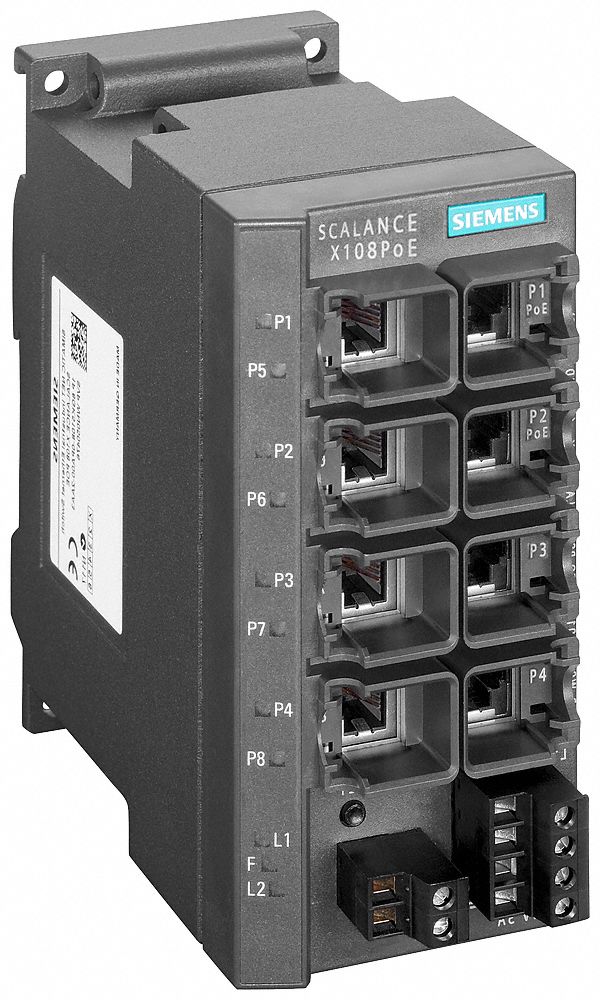 IE Switch: 2 Port Power Over, 6 Port Unmanaged, 2/6, RJ45, 24V DC, 10/100 Mbit/s