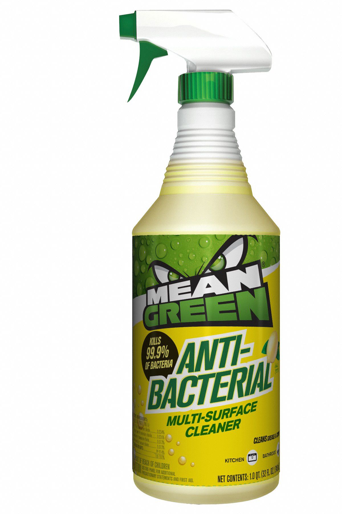Anti-Bacterial Cleaner: Trigger Spray Bottle, 32 oz Container Size, Ready to Use, Liquid