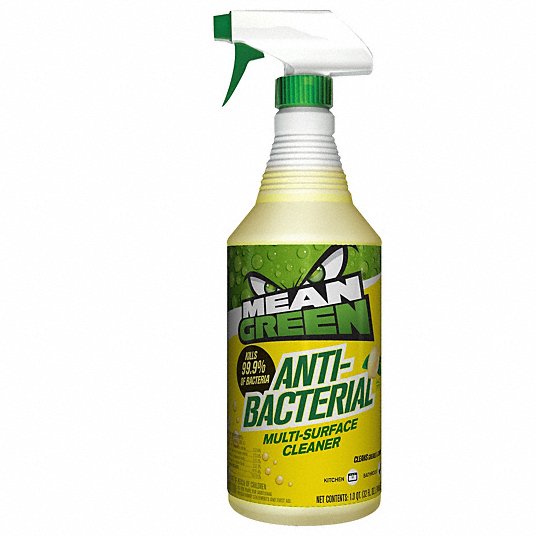 Anti-Bacterial Cleaner: Trigger Spray Bottle, 32 oz Container Size, Ready to Use, Liquid