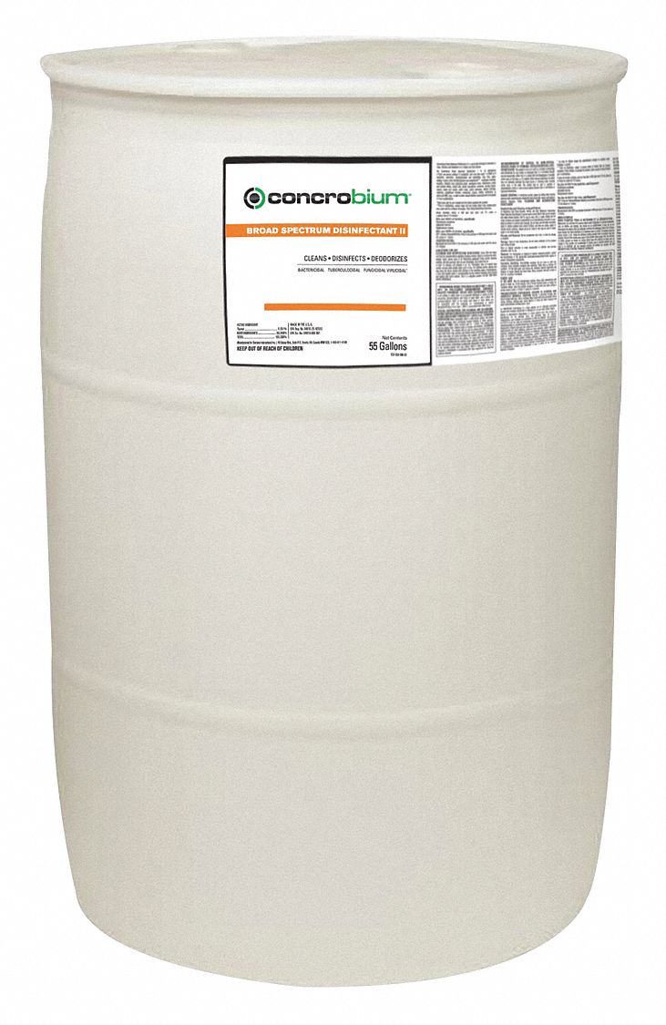 Disinfectant Cleaner: 55 gal Container Size, Liquid