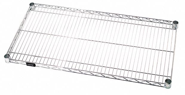 Wire Shelf: 72 in x 21 in, 1 Shelves, Quick-Adjust, 600 lb Load Capacity, Dry, Silver, Steel