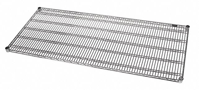 Wire Shelf: 72 in x 24 in, 1 Shelves, Split Sleeve, 1, 000 lb Load Capacity, Dry, Silver