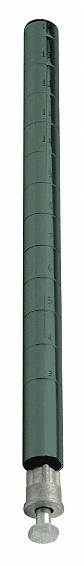 Shelving Post: 14 in x 1 in, Steel, Quick-Adjust, Green, 1 Posts
