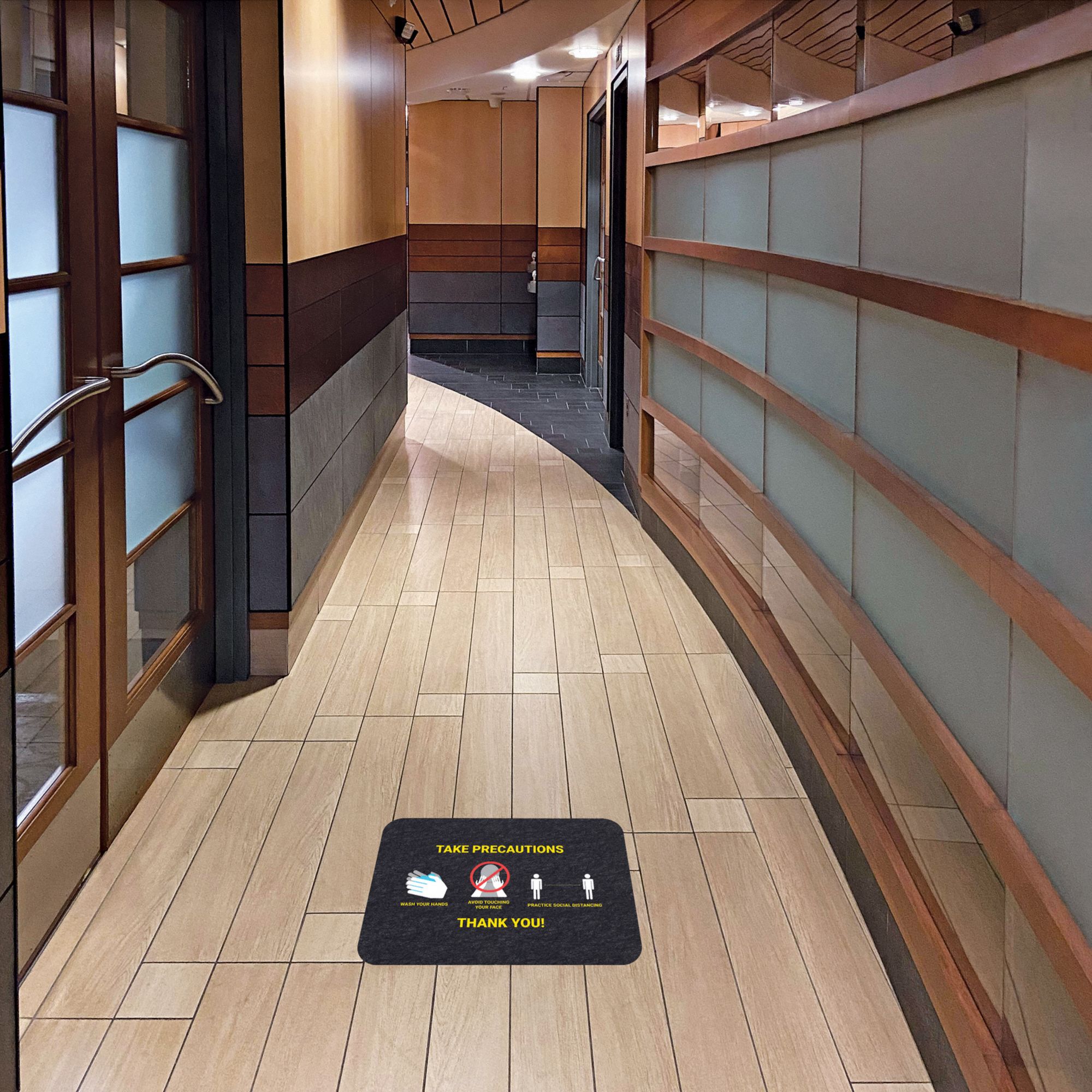 PIG Floor Sign Mat: 2 ft x 17 in, 2 ft Overall Wd, 17 in Overall Lg ...