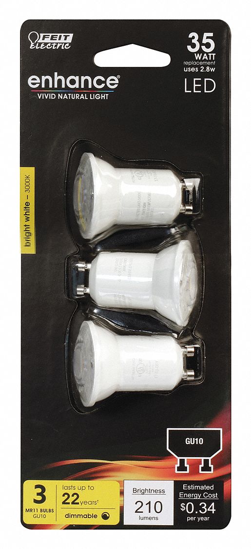 FEIT ELECTRIC, LED, MR11, Compact LED Bulb - 56JH41|BPMR11GU10300930CA ...