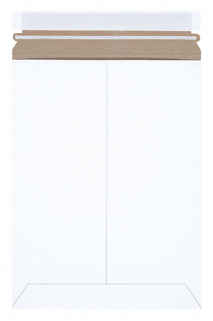 Mailer Envelopes: 9 in x 11 1/2 in, 9 in x 11 in, 0.02 in Material Thick, With Tear Strip, 100 PK