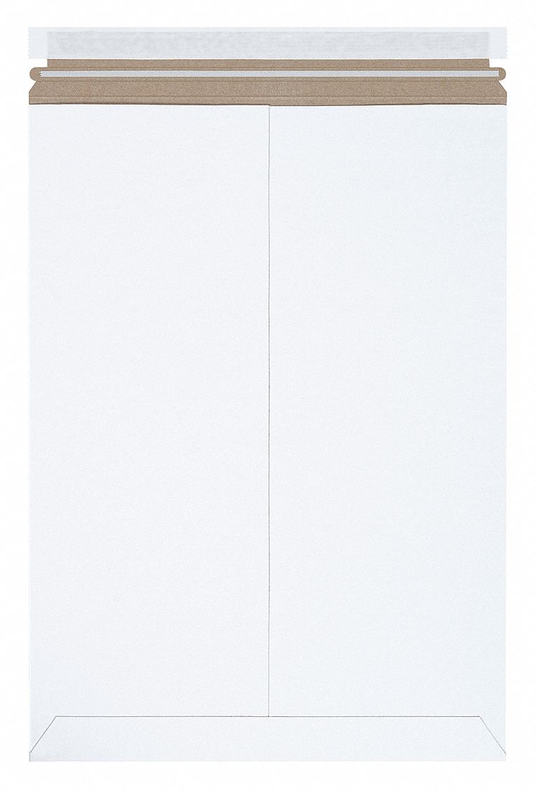 Mailer Envelopes: 13 in x 18 in, 13 in x 18 in, 0.02 in Material Thick, With Tear Strip, 100 PK
