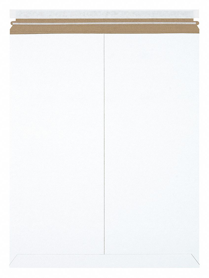 Mailer Envelopes: 17 in x 21 in, 17 in x 21 in, 0.02 in Material Thick, With Tear Strip, 100 PK
