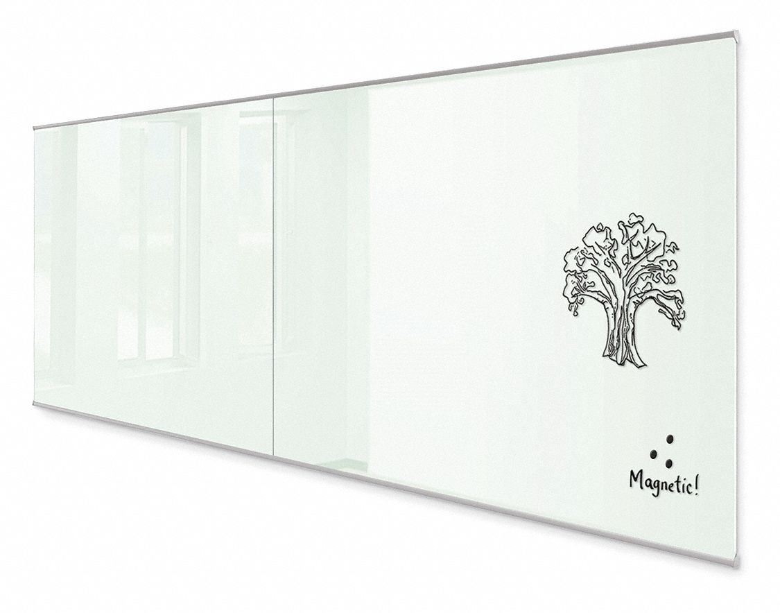 Gloss-Finish Porcelain Dry Erase Board, Wall Mounted, 72 inH x 144 inW, White