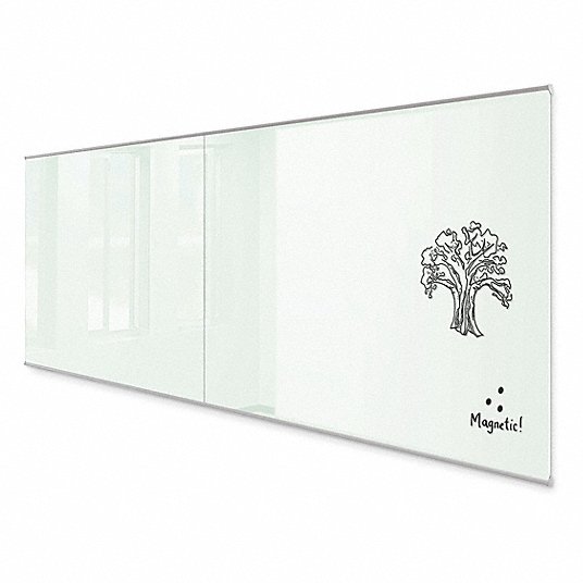 Gloss-Finish Porcelain Dry Erase Board, Wall Mounted, 72 inH x 144 inW, White