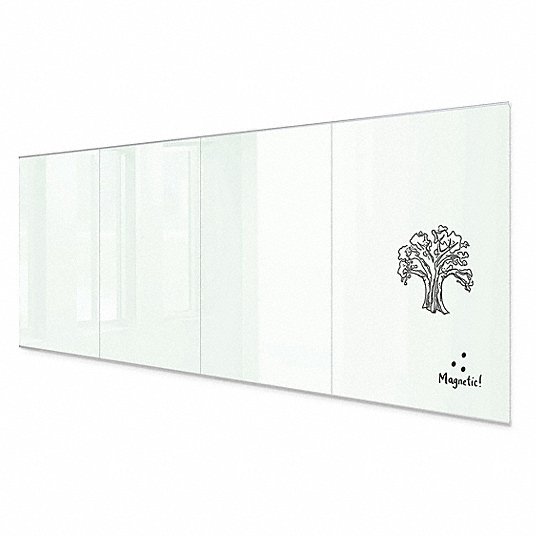 Gloss-Finish Porcelain Dry Erase Board, Wall Mounted, 72 inH x 192 inW, White