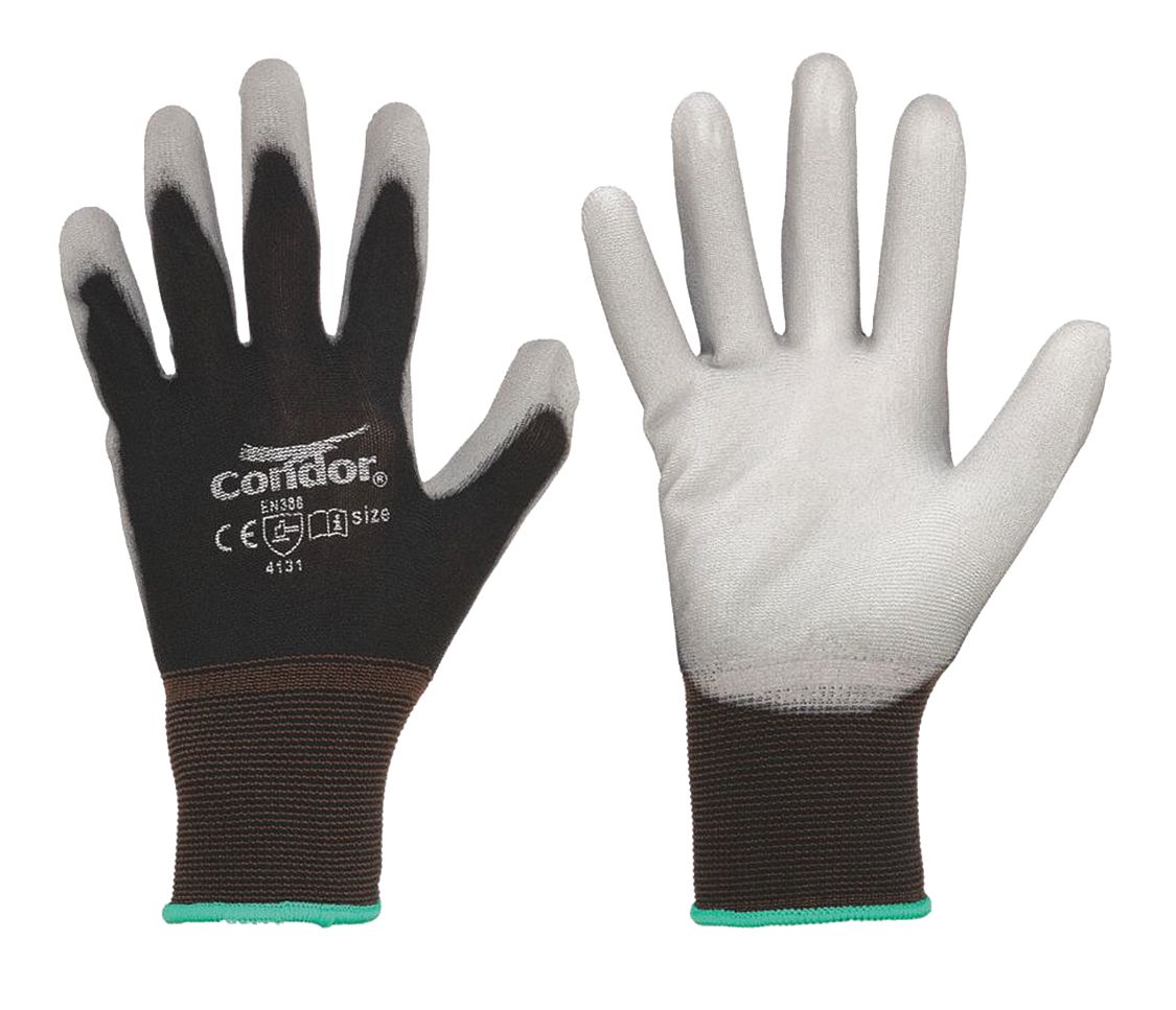 COATED GLOVES, 3XL (12), SMOOTH, PUR, DIPPED PALM, ANSI ABRASION LEVEL 3