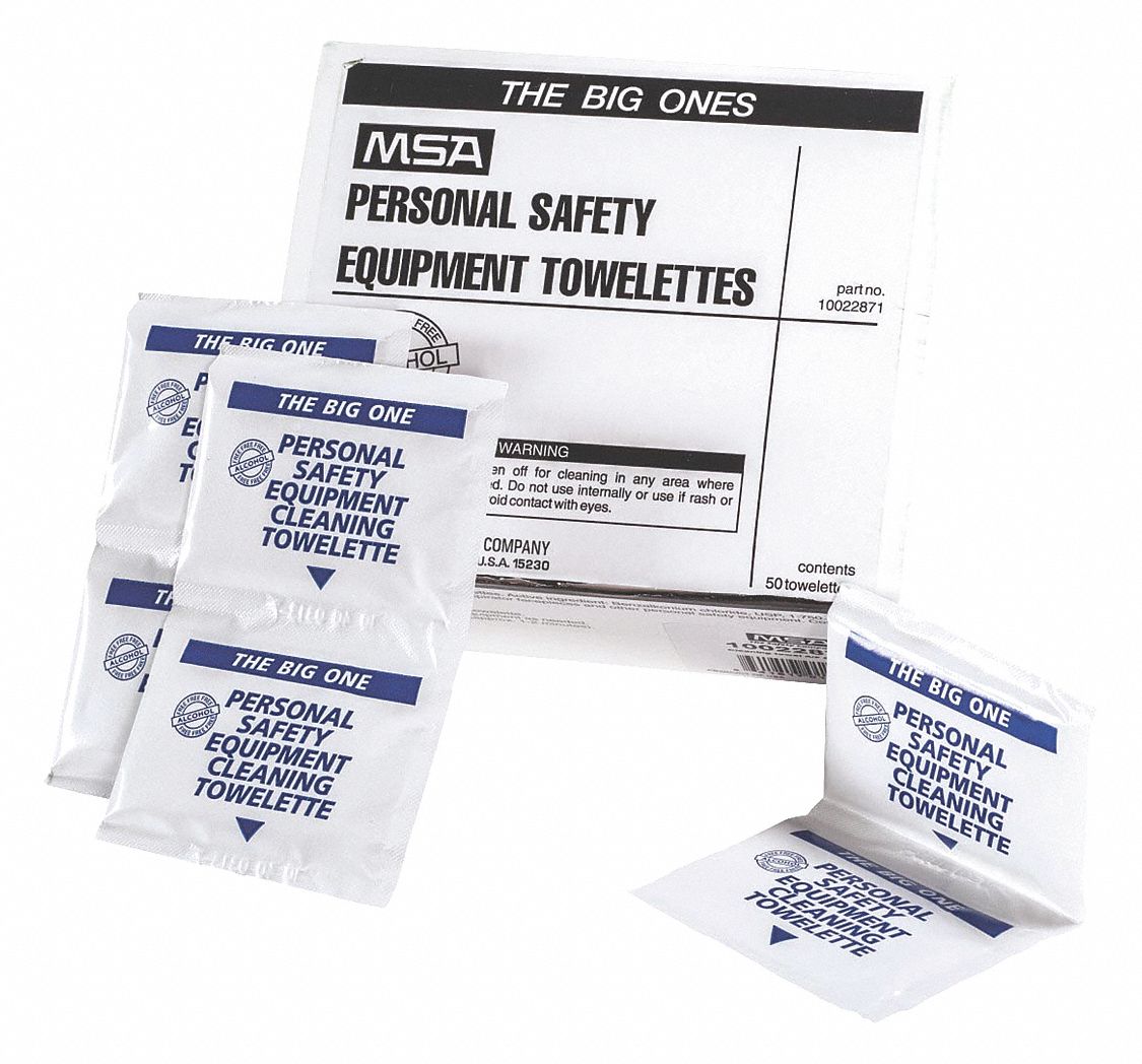 MSA, NonAlcohol, Respirator Wipes 56JL9810022871 Grainger