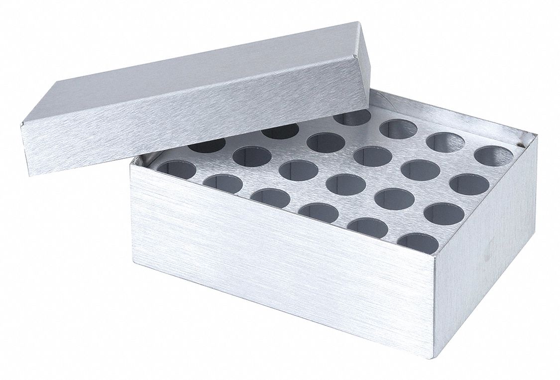 Homogonizer Cryo-Block: 4 7/8 in Overall Lg, 3 5/8 in Overall Wd, Aluminum, 0450008