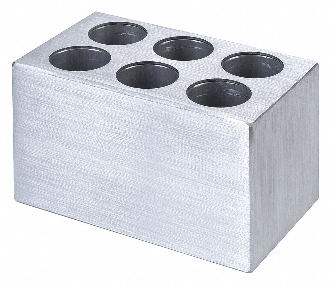 Homogonizer Cryo-Block: 5 1/8 in Overall Lg, 3 in Overall Wd, Aluminum