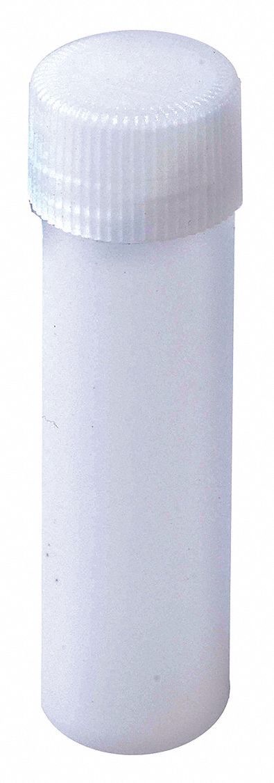 Vial with Screw Cap: Polypropylene, 0.16 fl oz Capacity - oz, 5 mL Capacity - mL, White, Sample