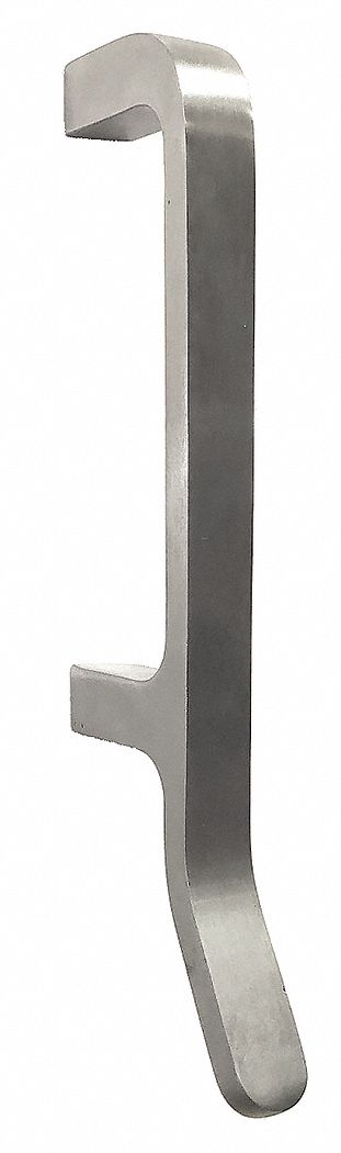 Door Pull Plate: 3/4 in Wd, 9 in Ht, Stainless Steel