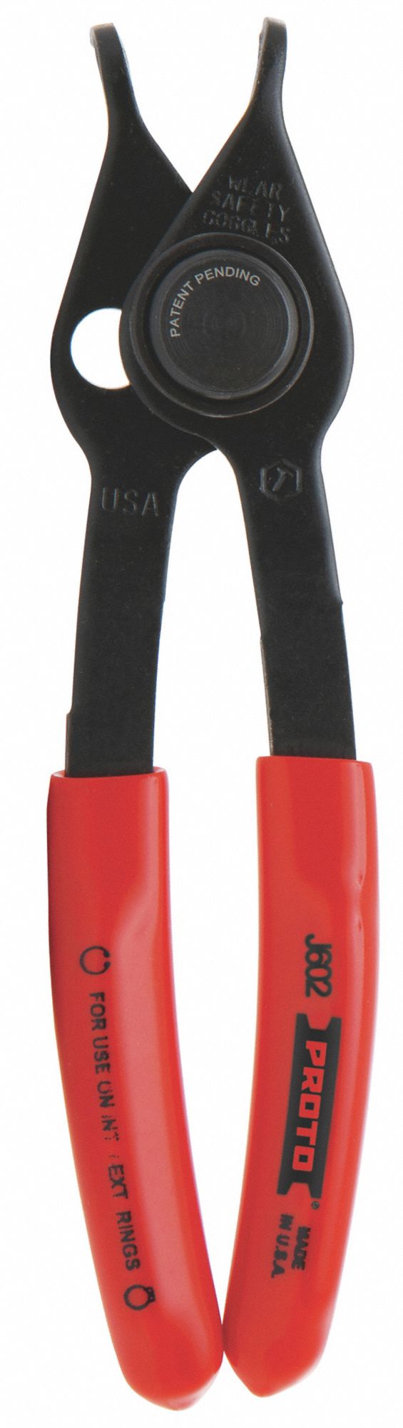 PROTO Convertible Retaining Ring Plier, For Bore Dia. 3/8 to 9/16 in