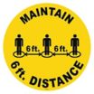Maintain 6 ft. Distance Circle Floor Sign - Illustration