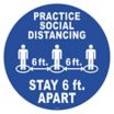 Practice Social Distancing - Stay 6 ft. Apart Floor Sign