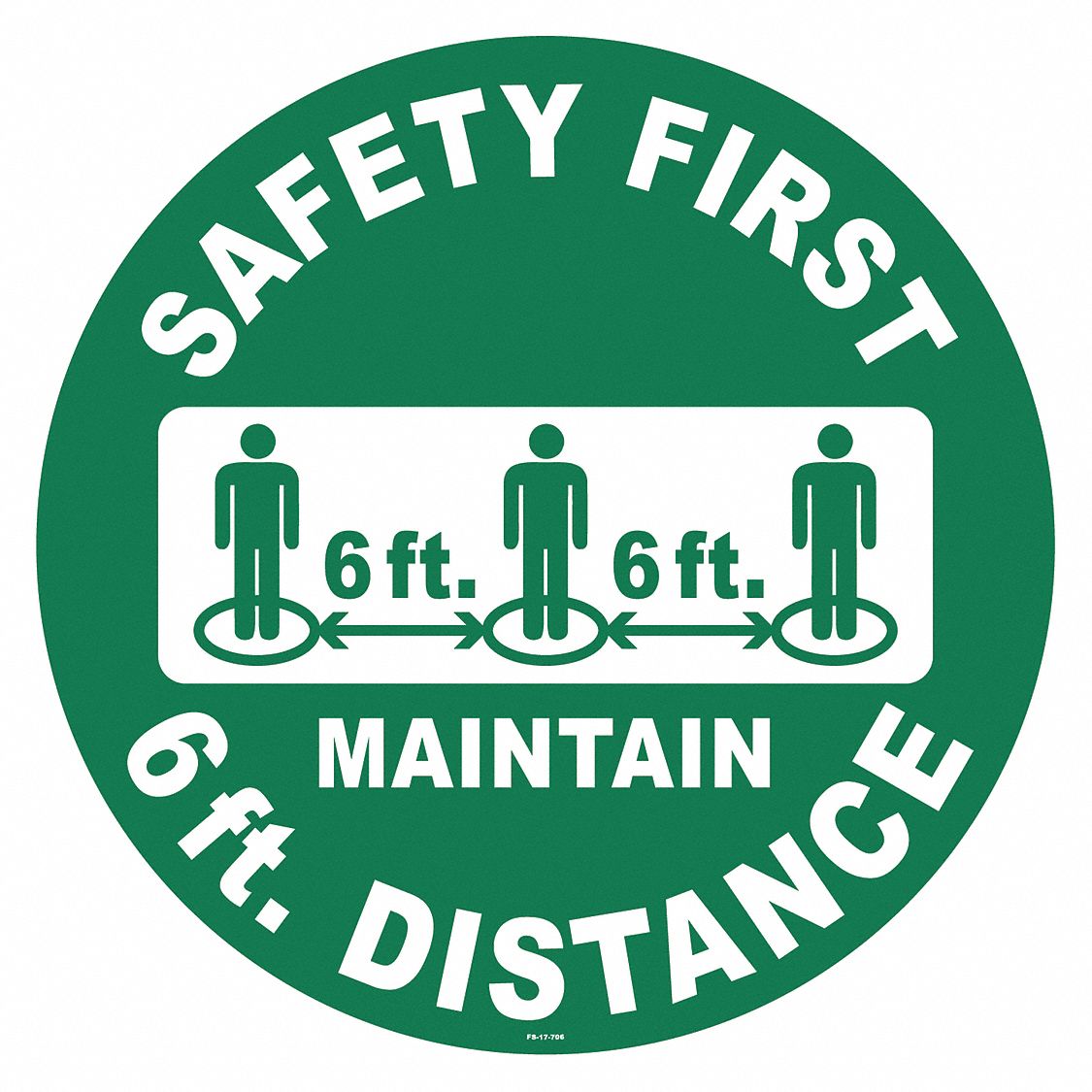 17 in x 17 in Nominal Sign Size, Vinyl, Floor Sign - 56JR52|FS-17-706 ...