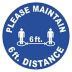 Please Maintain 6 ft. Distance Floor Sign