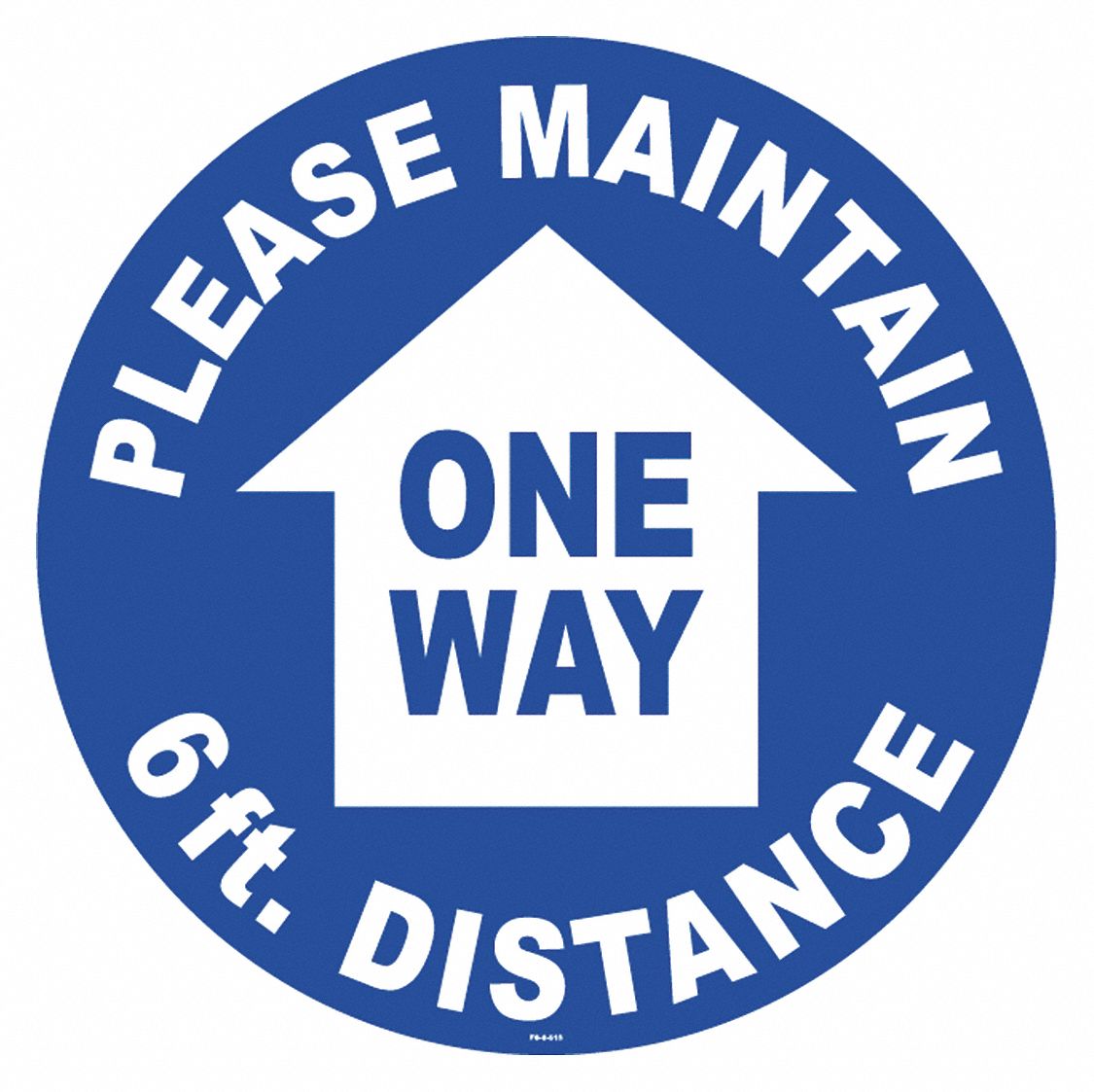 Floor Sign: 8 in x 8 in Nominal Sign Size, Vinyl, Blue, Not Retroreflective, No Header, 2 PK