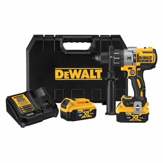 DEWALT Cordless Hammer Drill Kit 20V Premium 1 2 in Chuck Keyless 1 2 in Concrete Capacity 3