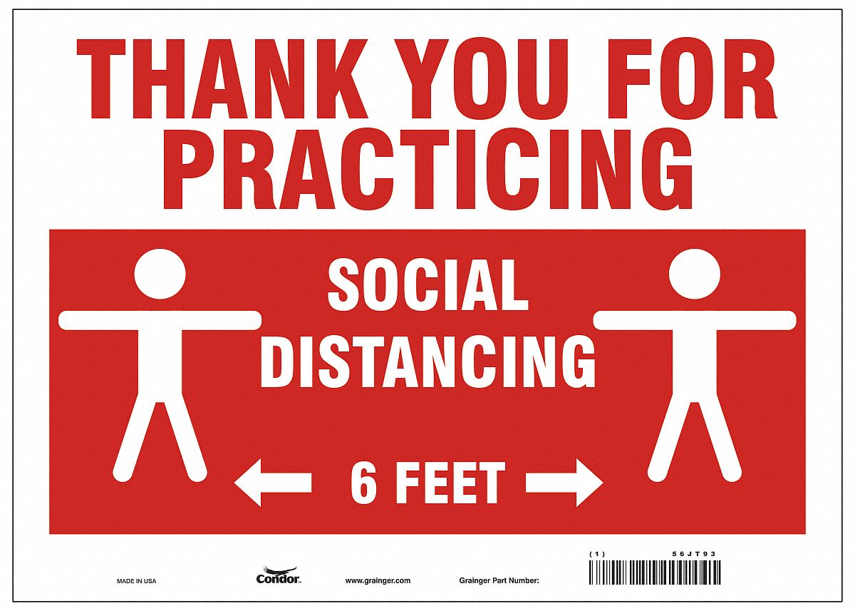 Thank You For Practicing Sign: 10 in x 14 in Nominal Sign Size, 0.055 in Thick, Polystyrene, White