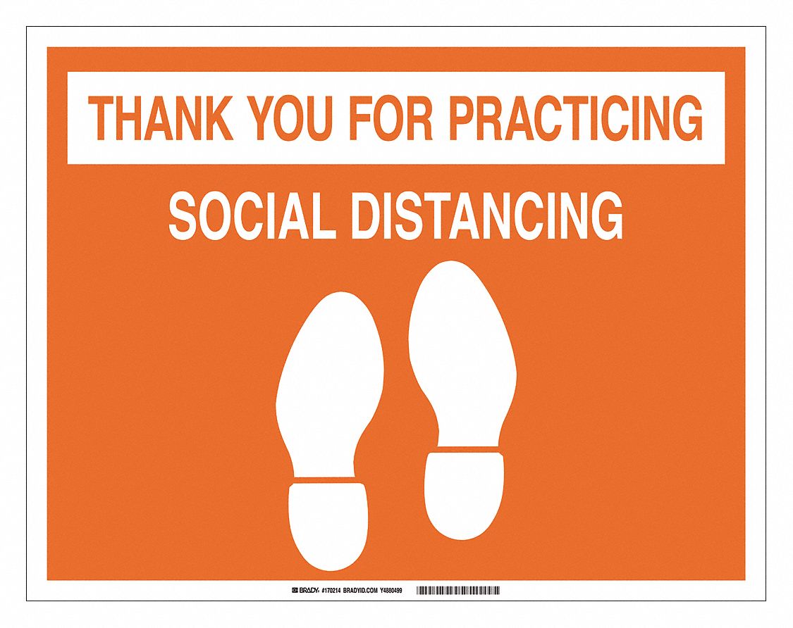 Thank You For Practicing Sign: 14 in x 18 in Nominal Sign Size, Vinyl, Orange, Not Retroreflective