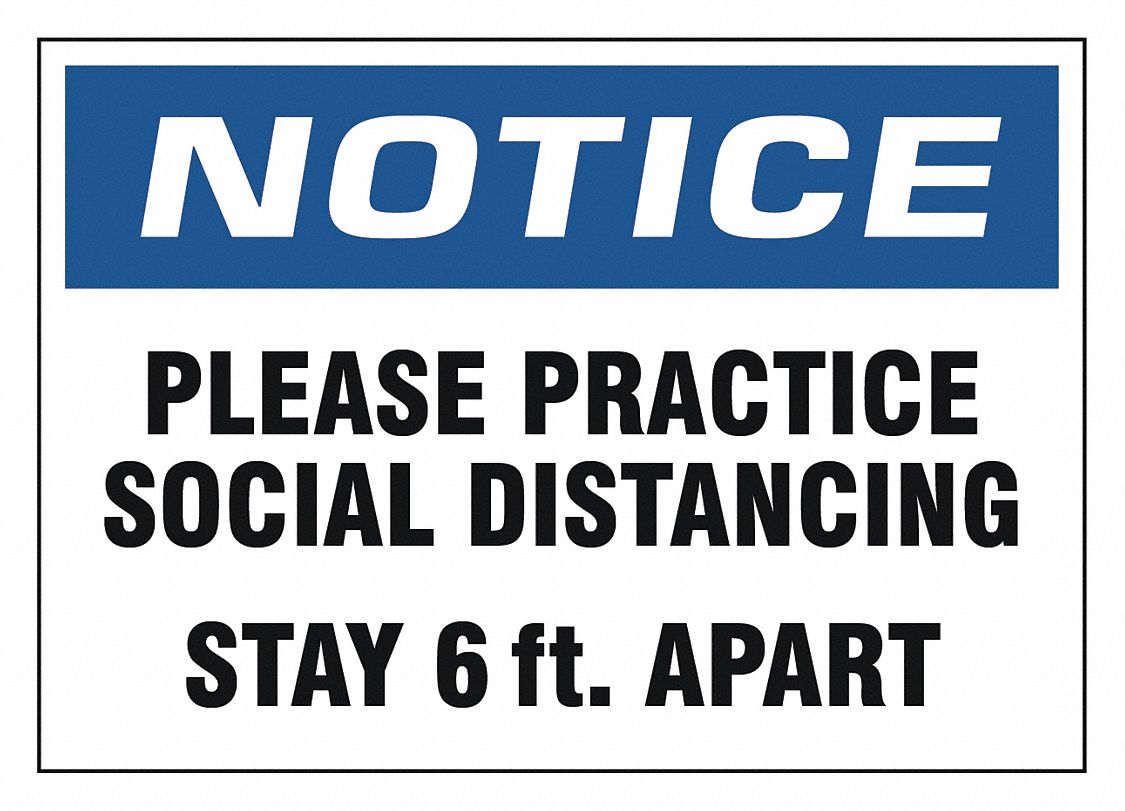Adhesive Safety Sign: 7 in x 10 in Nominal Sign Size, Adhesive Surface Sign Mounting, Vinyl, White
