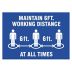 Maintain 6 ft. Distance At All Times Sign