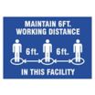 Maintain 6 ft. Working Distance In This Facility Sign