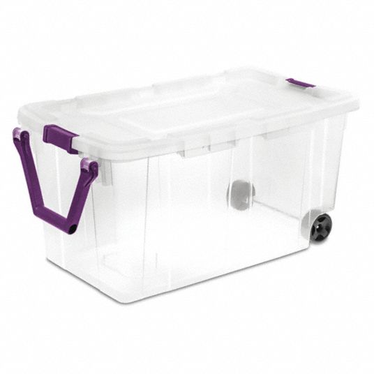 Sterilite 160-Quart Clear Wheeled Latch Storage Tote with Handle