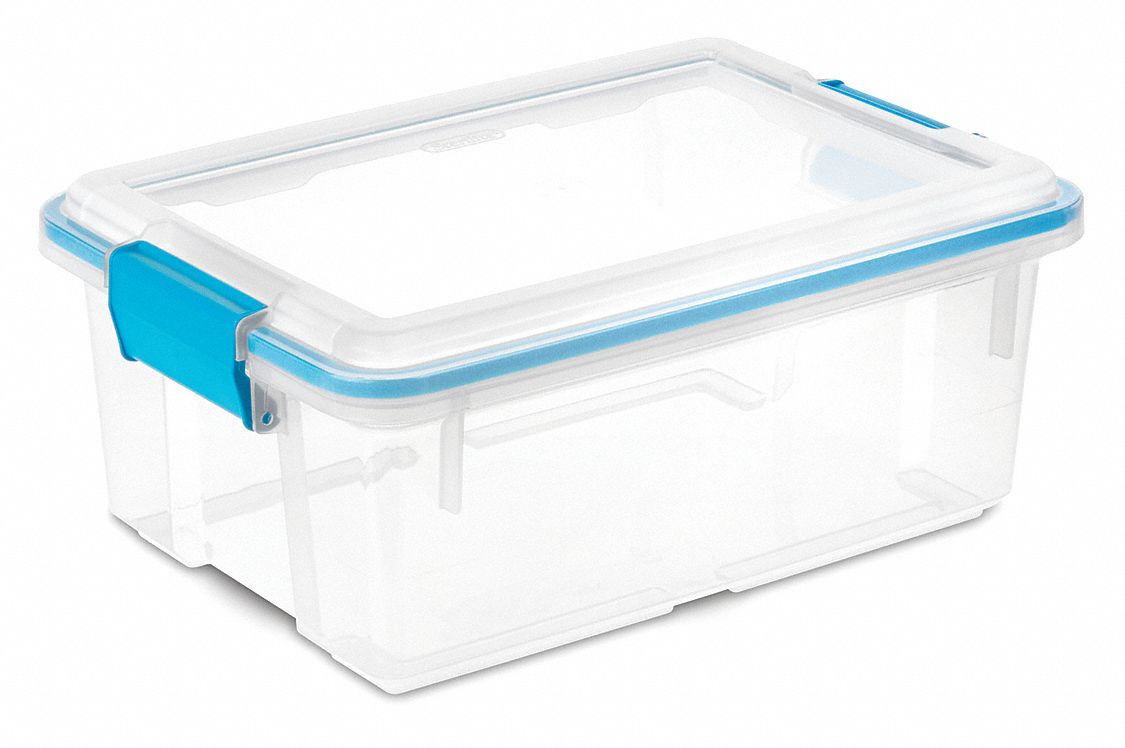 HOMZ Caja de Almacenamiento, Color Transparente, Altura Exterior 6-1/8 x  16-1/4 de Longitud Exterior x 7 de Ancho Exterior, 1EA - Contenedores de  Pared Recta - 49H268