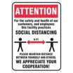 Attention - Customers & Employees - Social Distancing Sign