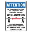 Attention - Patients & Staff - Social Distancing Sign