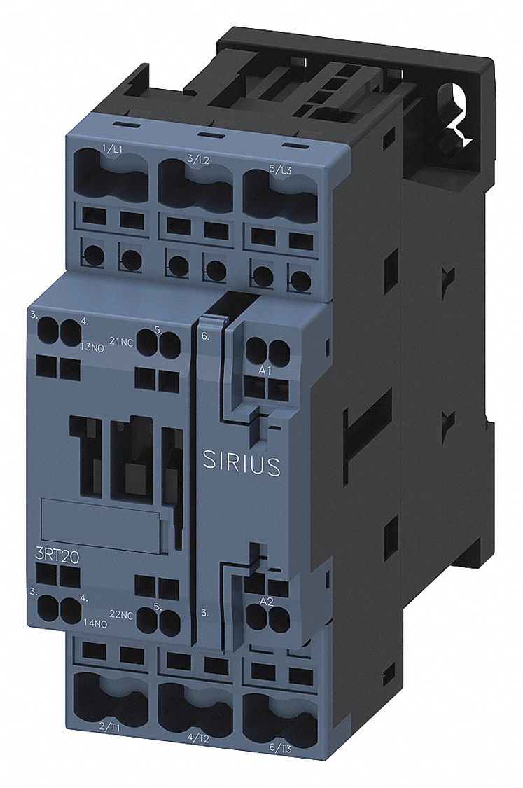 IEC Magnetic Contactor: Non-Reversing, 3 Poles, 3NO Contacts, 32 A, 120V AC Coil, 1NO/1NC