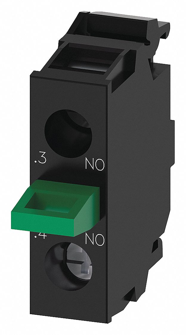 Contact Block: 22 mm Panel Mounting Size, 1NO, Momentary, 3SU1 Series, Screw Terminals