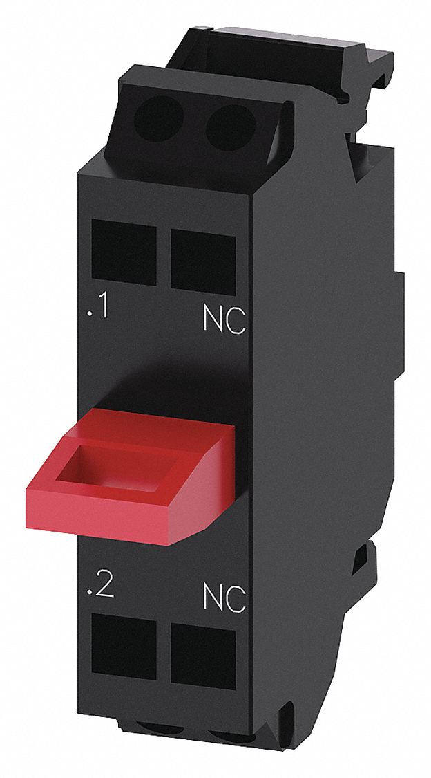 Contact Block: 22 mm Panel Mounting Size, 1NC, Momentary, 3SU1 Series, Spring Terminals