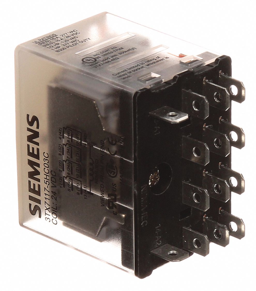SIEMENS Plug In Relay, 24V DC Coil Volts, 6A 24V DC Contact Rating