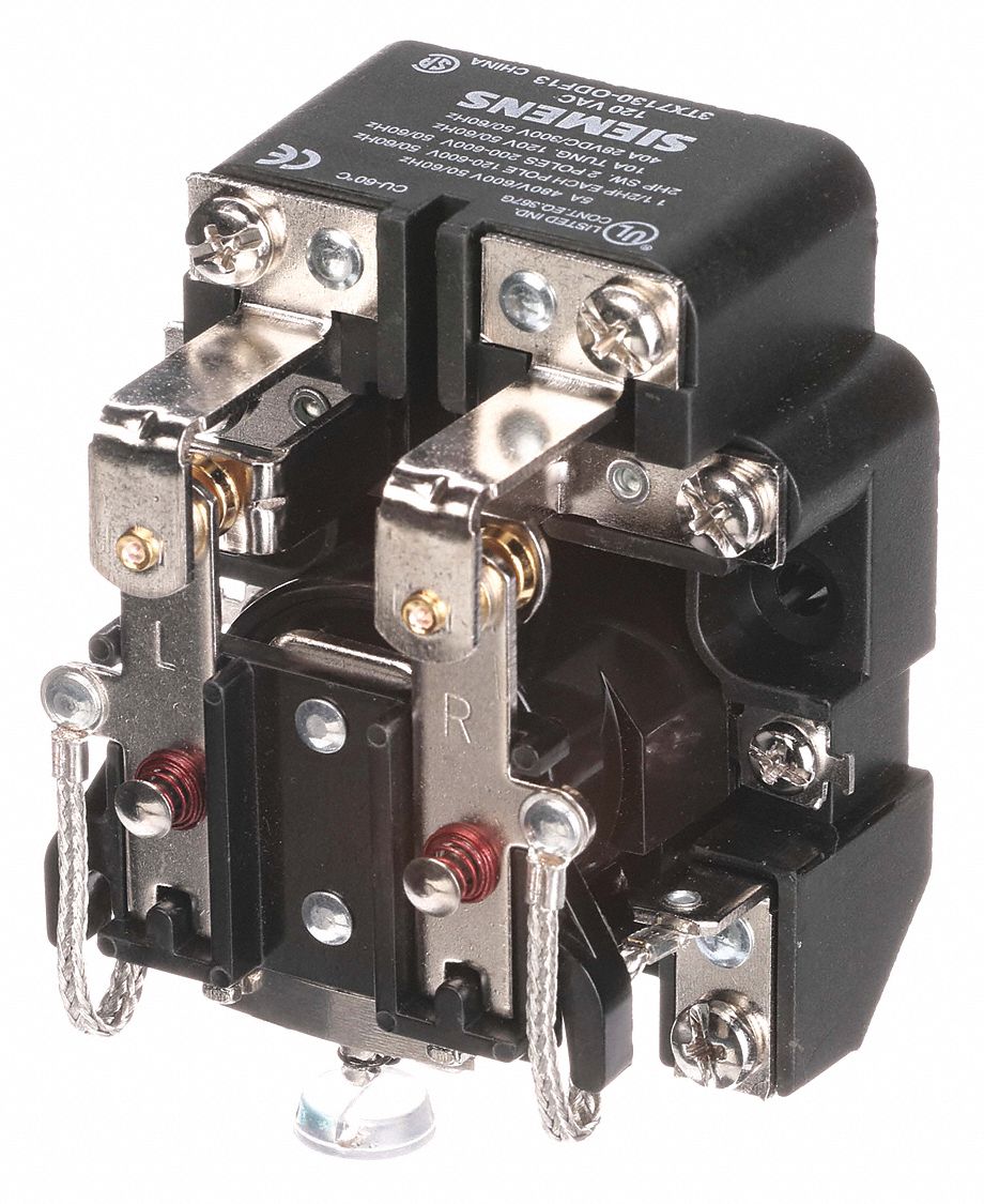 Open Power Relay,  120V AC,  DPDT,  Pins