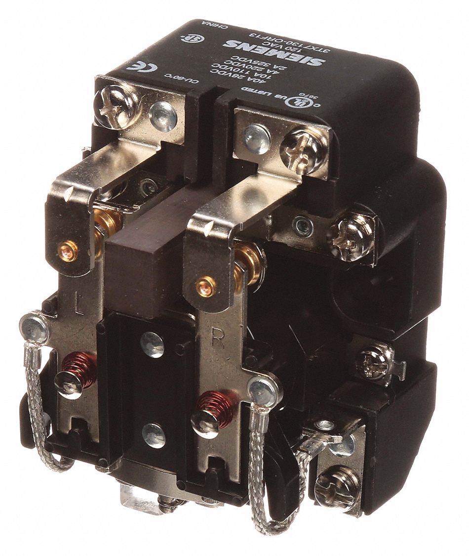 SIEMENS Plug In Relay, 120V AC Coil Volts, 40A 120V AC Contact Rating