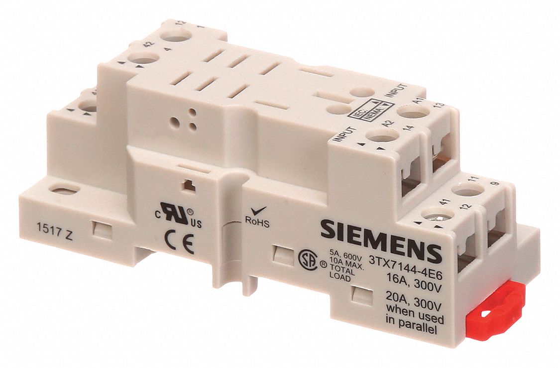 Relay Socket,  Screw Clamp,  White
