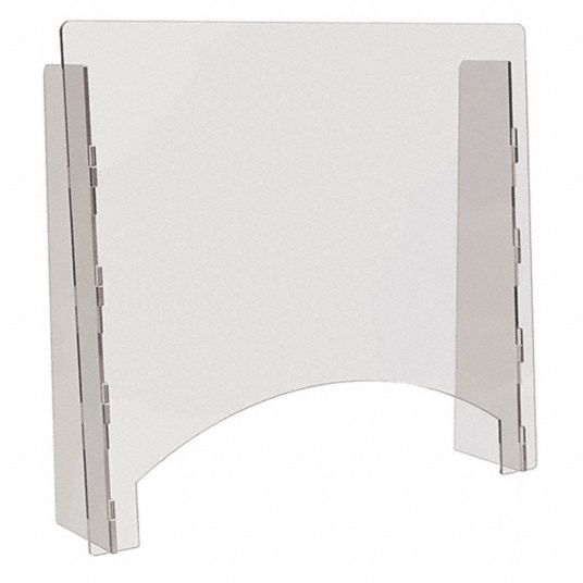 DEFLECTO Countertop Sneeze Guard, Countertop Sneeze Guard, 23 3/4 in ...